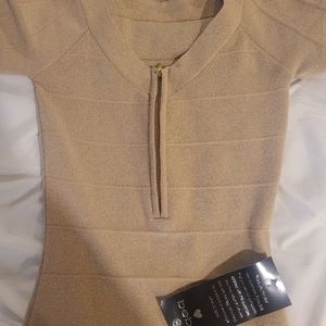 Gold Bebe mini dress